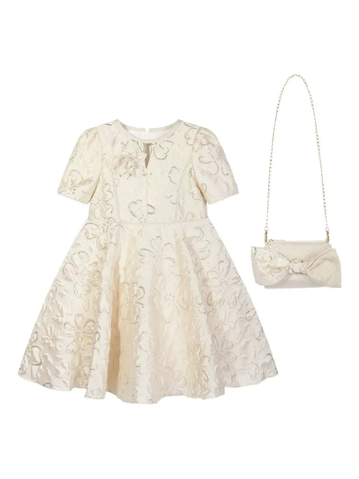 Dress & Fleur 花柄ジャカード レースアップドレス - 画像1