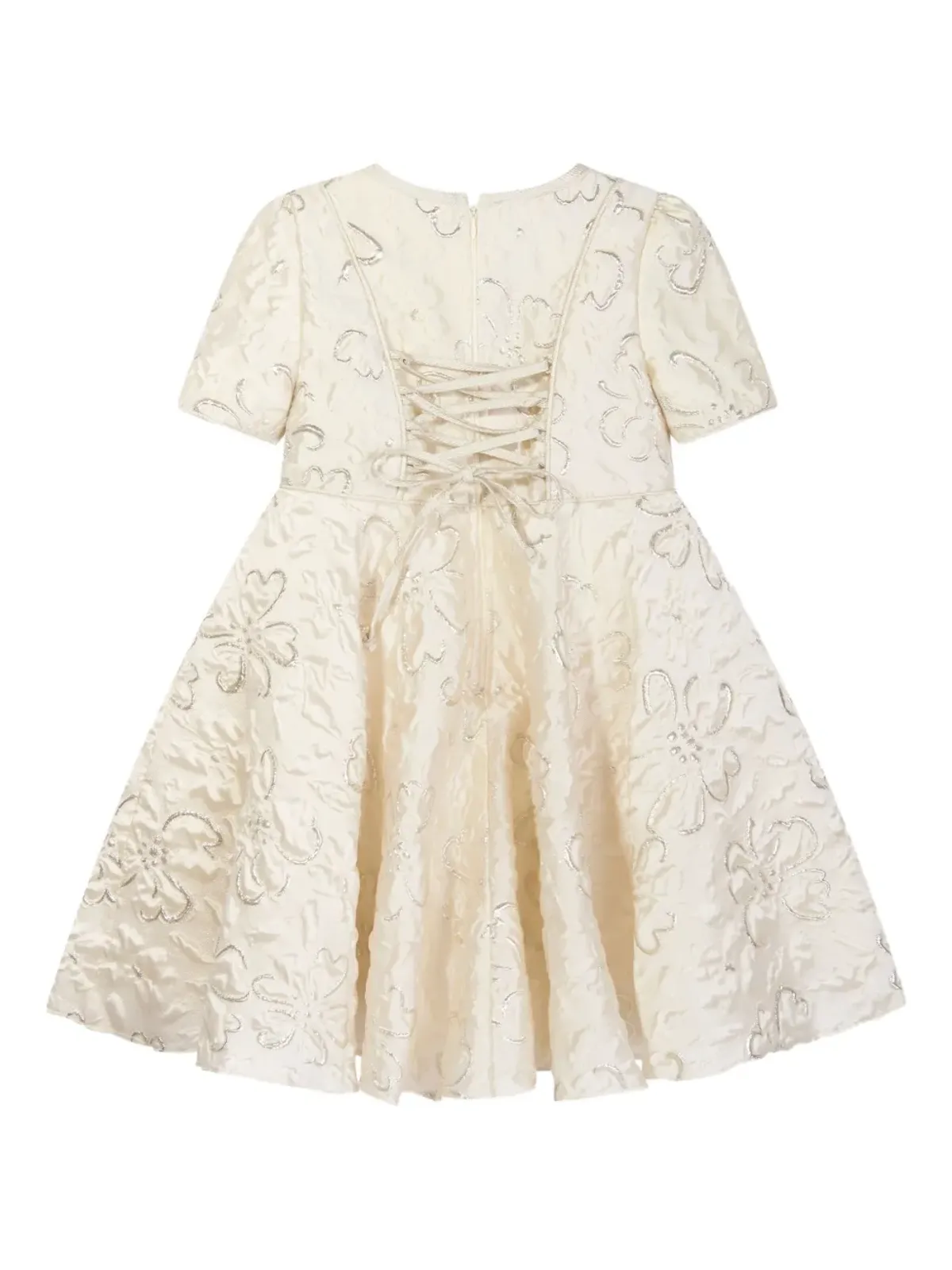 Dress & Fleur 花柄ジャカード レースアップドレス - 画像4
