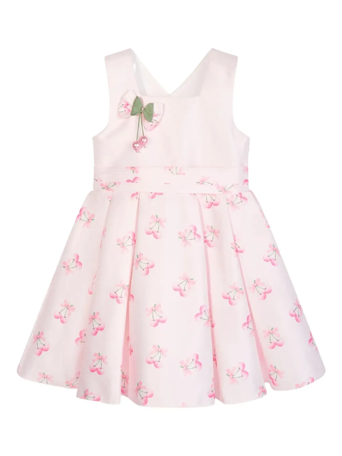Dress & Fleur bow-embellished cherry-print dress - White - 画像2