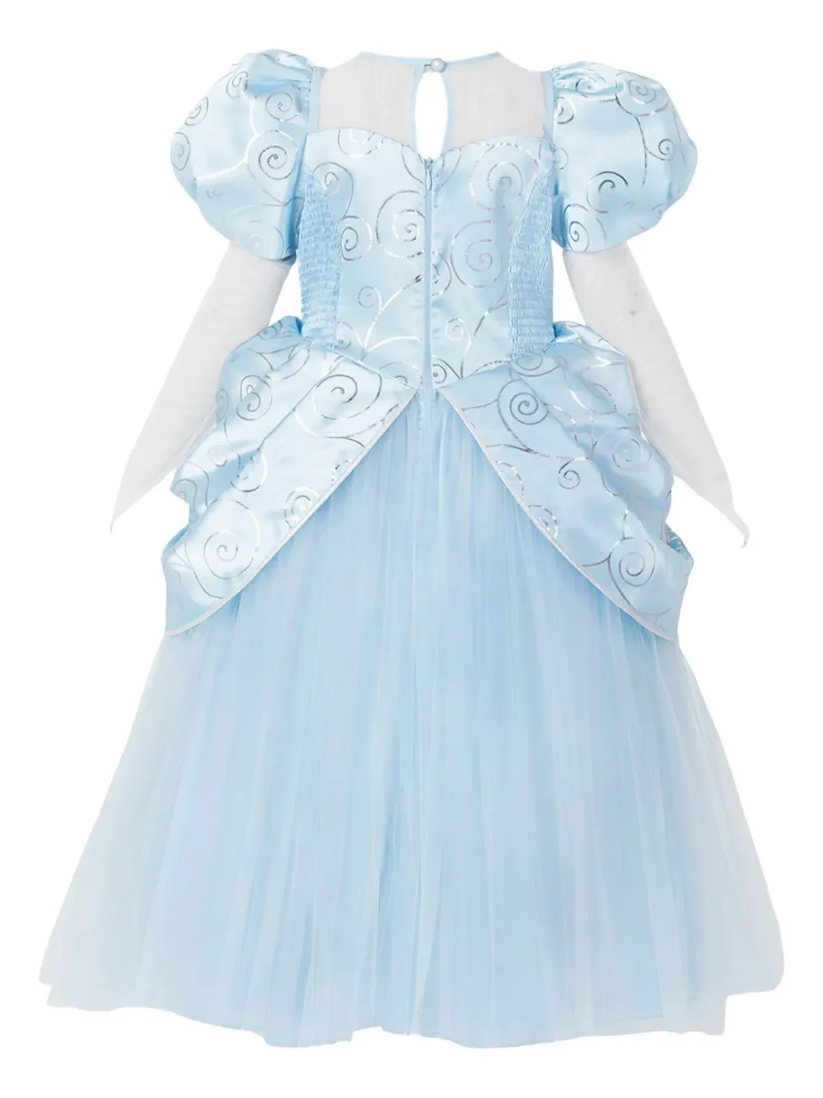 Magical Costumes パフスリーブ・スワールプリントドレス - ブルー - 画像2
