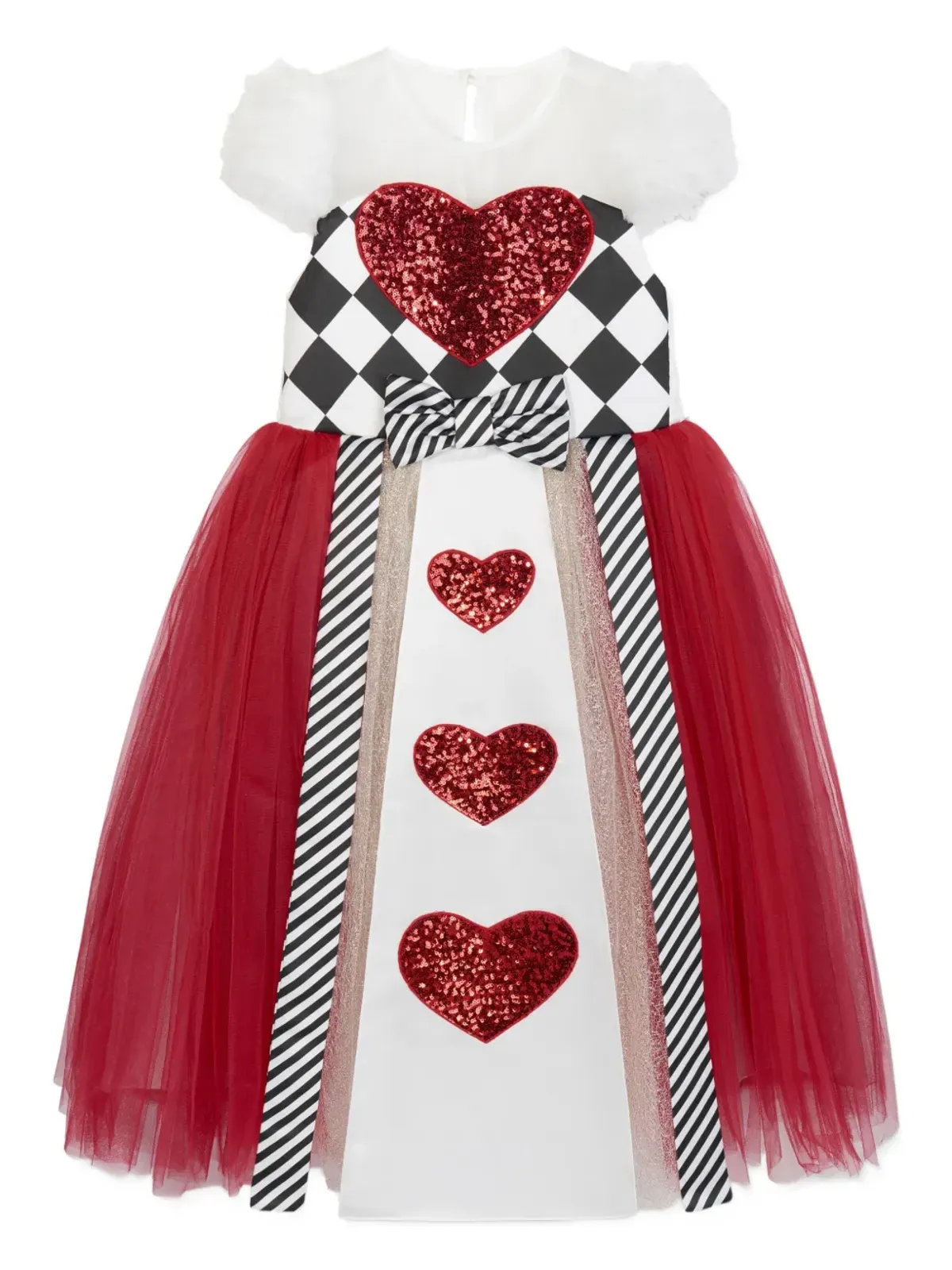Magical Costumes スパンコールハートのチュールドレス - Red - 画像1