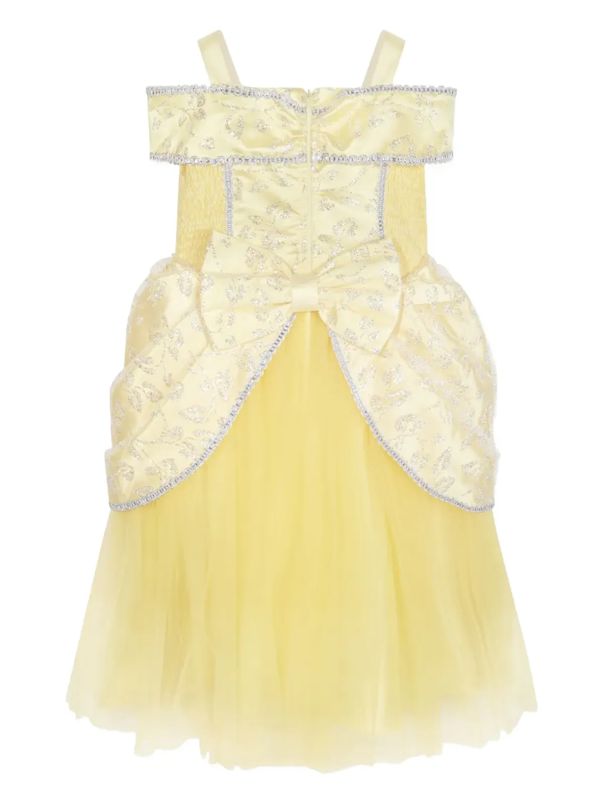 Magical Costumes グリッター装飾・花モチーフのドレス イエロー - 画像3