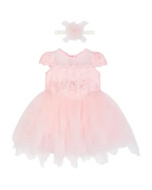 Dress & Fleur レース装飾チュールドレス（ピンク） - サムネイル1