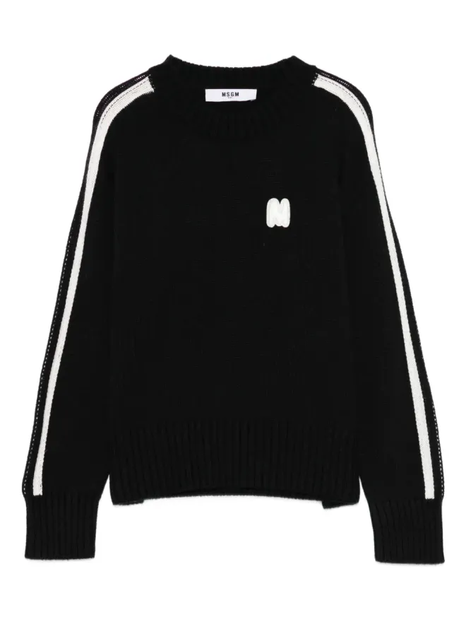MSGM Kids MSGM Kids ストライプディテール ロゴパッチ セーターの商品画像