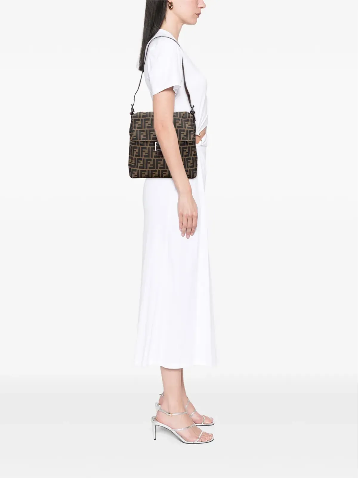 Fendi Pre-Owned 20世紀 Zucca Canvas ショルダーバッグ ブラウン - 画像2