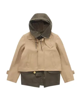 sacai quilted-collar jacket - Brown - サムネイル1