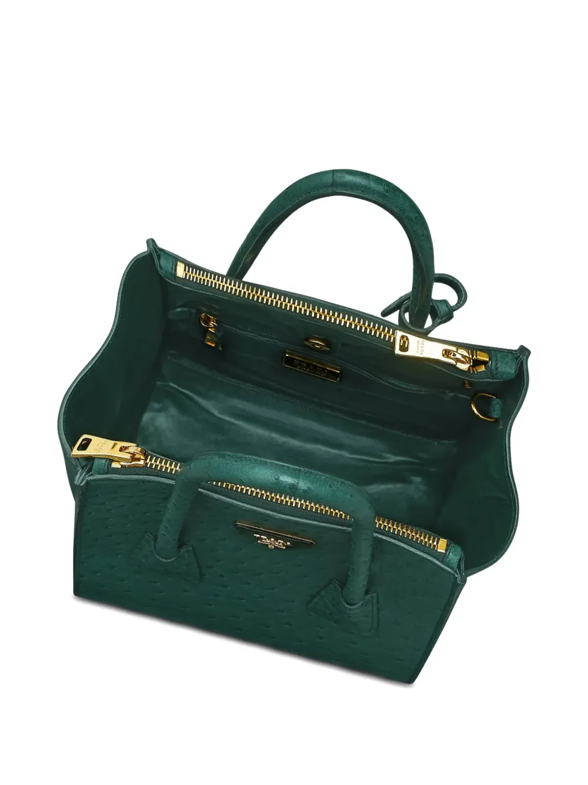 Prada Pre-Owned ダブルハンドル・オーストリッチ・トートバッグ - 画像4
