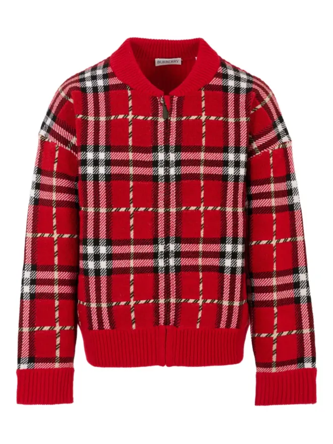 Burberry Kids Burberry Kids チェック柄ジップアップボンバー ジャケットの商品画像