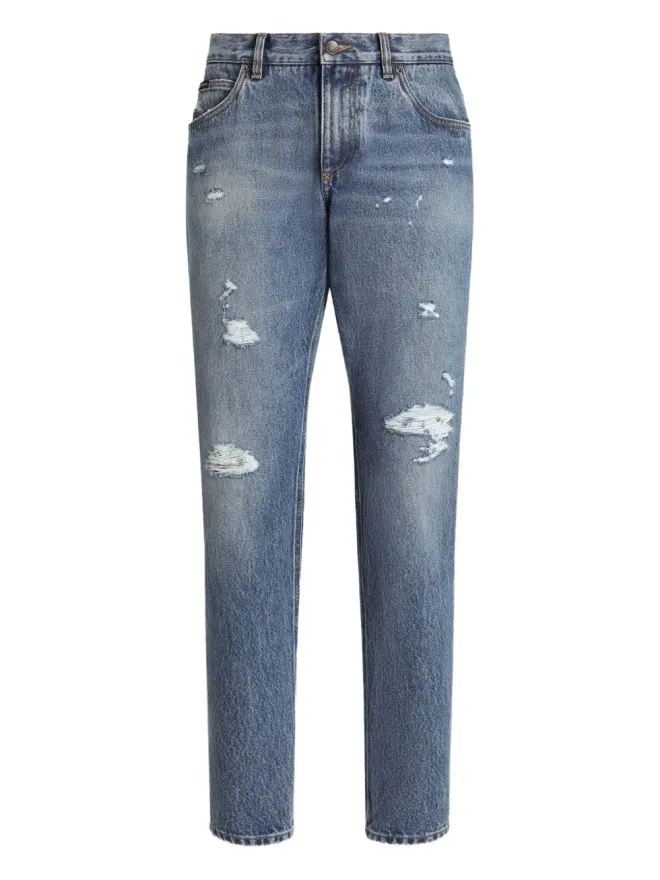 Dolce & Gabbana Dolce & Gabbana distressed denim jeans - Blueの商品画像