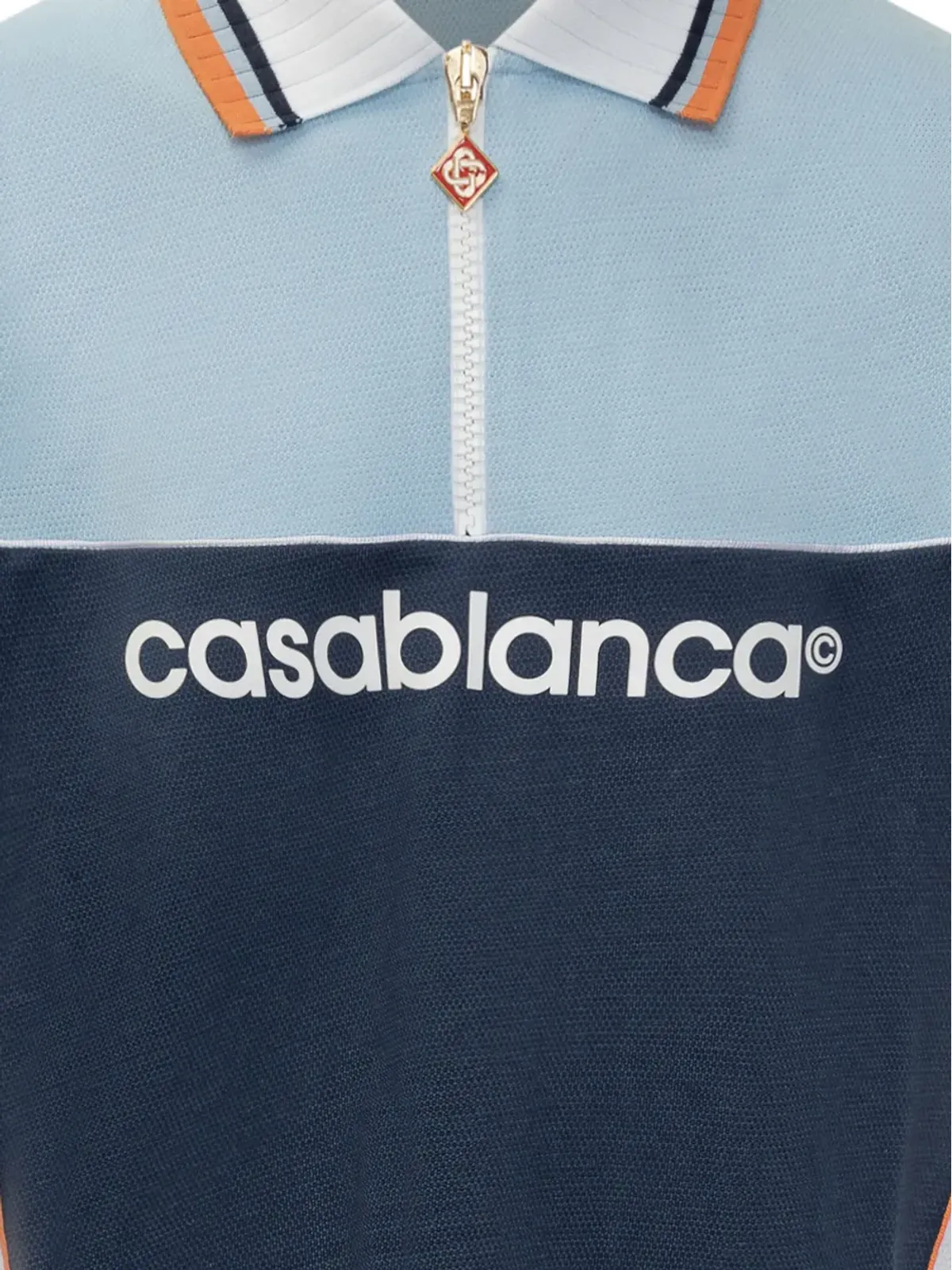 Casablanca カラー ブロック ジップネック ポロシャツ - 画像4