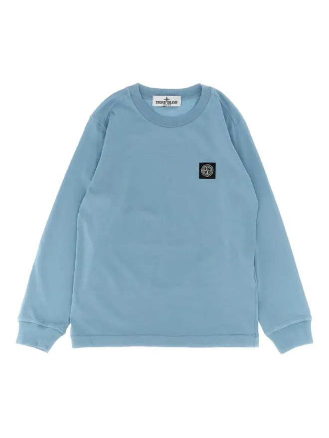 Stone Island Junior Stone Island Junior パッチロゴ ロングカフス袖 Tシャツ - ブルーの商品画像