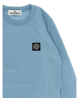 Stone Island Junior パッチロゴ ロングカフス袖 Tシャツ - ブルー - サムネイル3