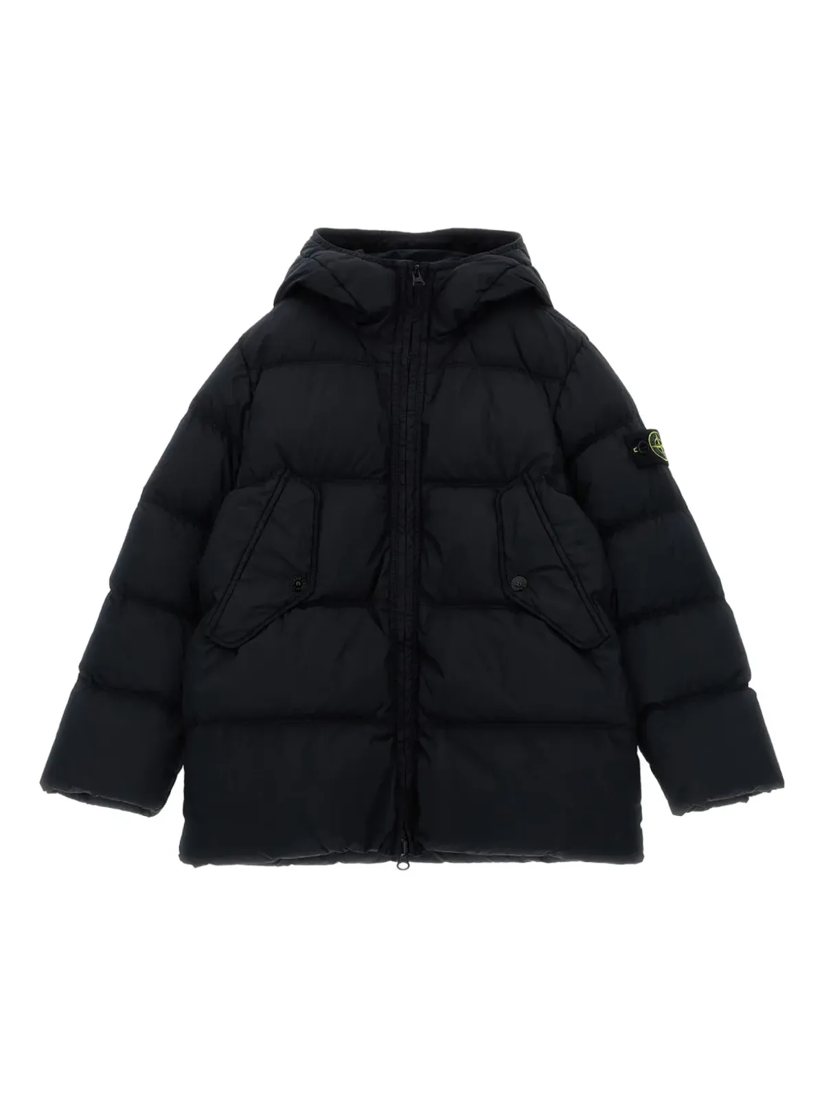 Stone Island Junior キルテッドフード付きジャケット - 画像1