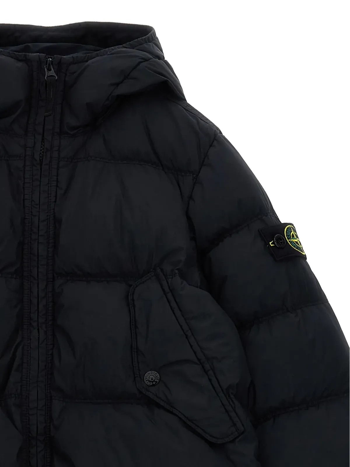 Stone Island Junior キルテッドフード付きジャケット - 画像3