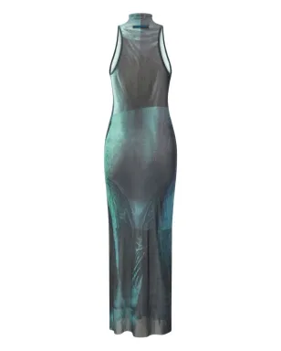Jean Paul Gaultier ウォーター ハイネック ドレス - Indigo/vintageblue - サムネイル2