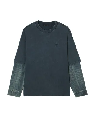 FIVE CM デニム袖のコットンTシャツ - サムネイル1