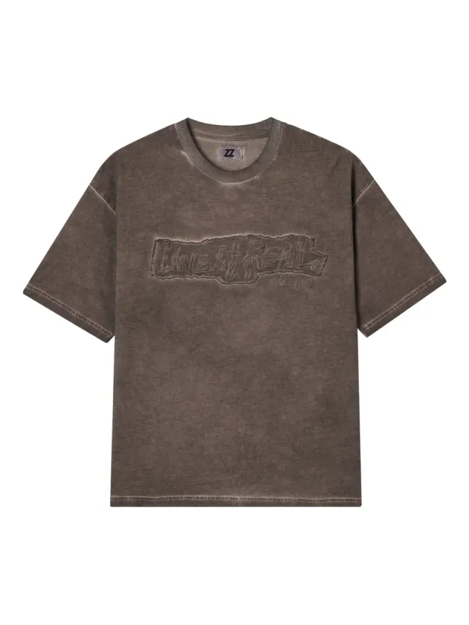 izzue izzue 刺繍ロゴ コットン Tシャツ - ブラウンの商品画像