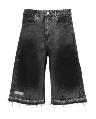 PDF ほつれデニムショーツ - ブラック - サムネイル1