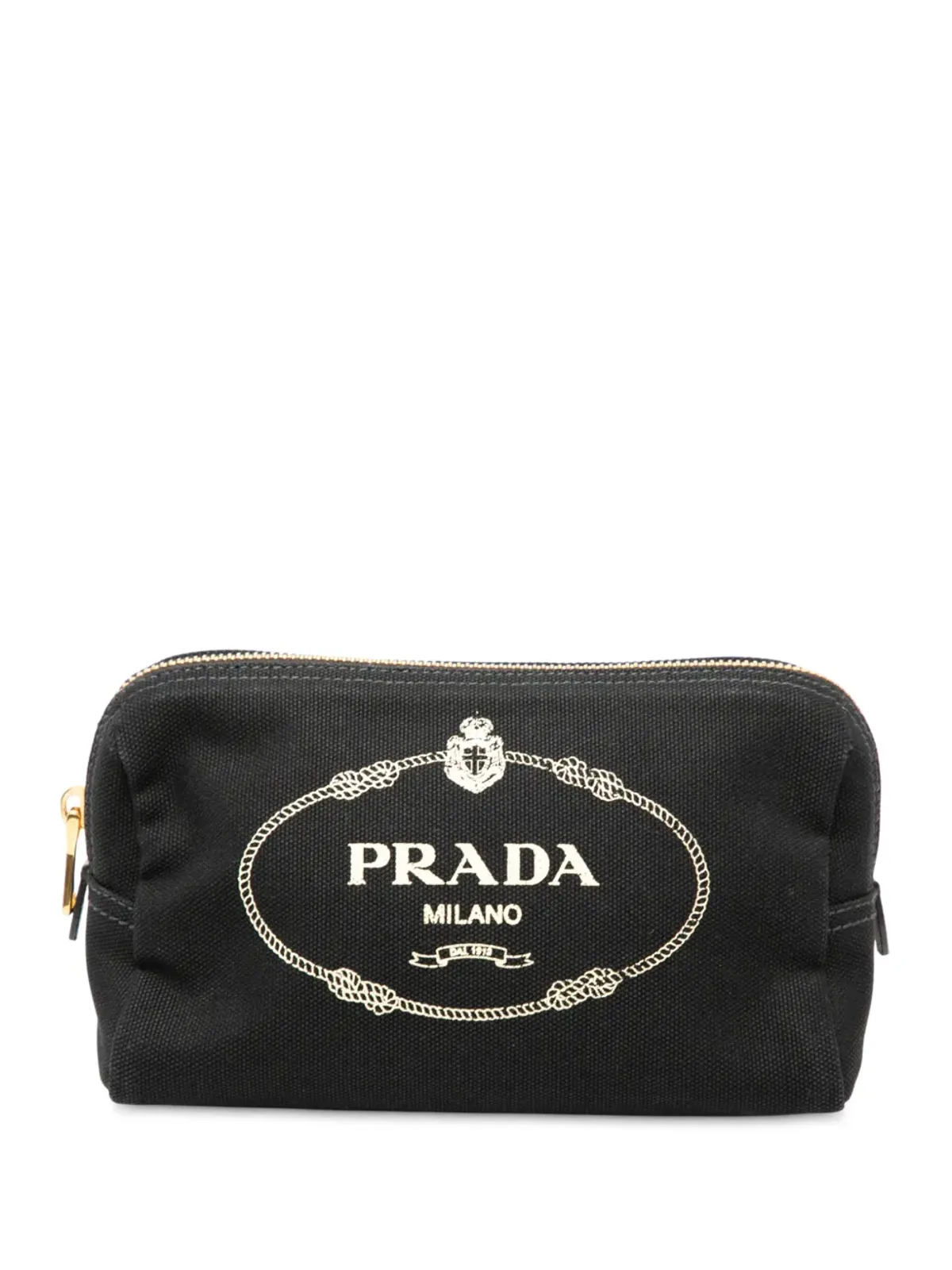 Prada ビンテージ Canapa ロゴ ポーチ ブラック - 画像1