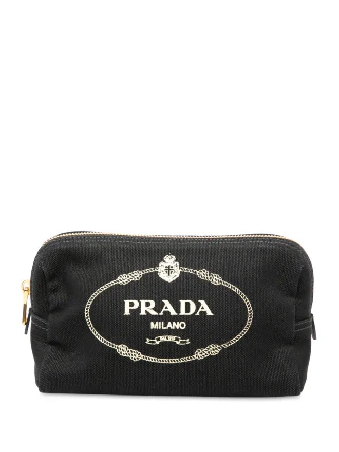 Prada Pre-Owned Prada ビンテージ Canapa ロゴ ポーチ ブラックの商品画像