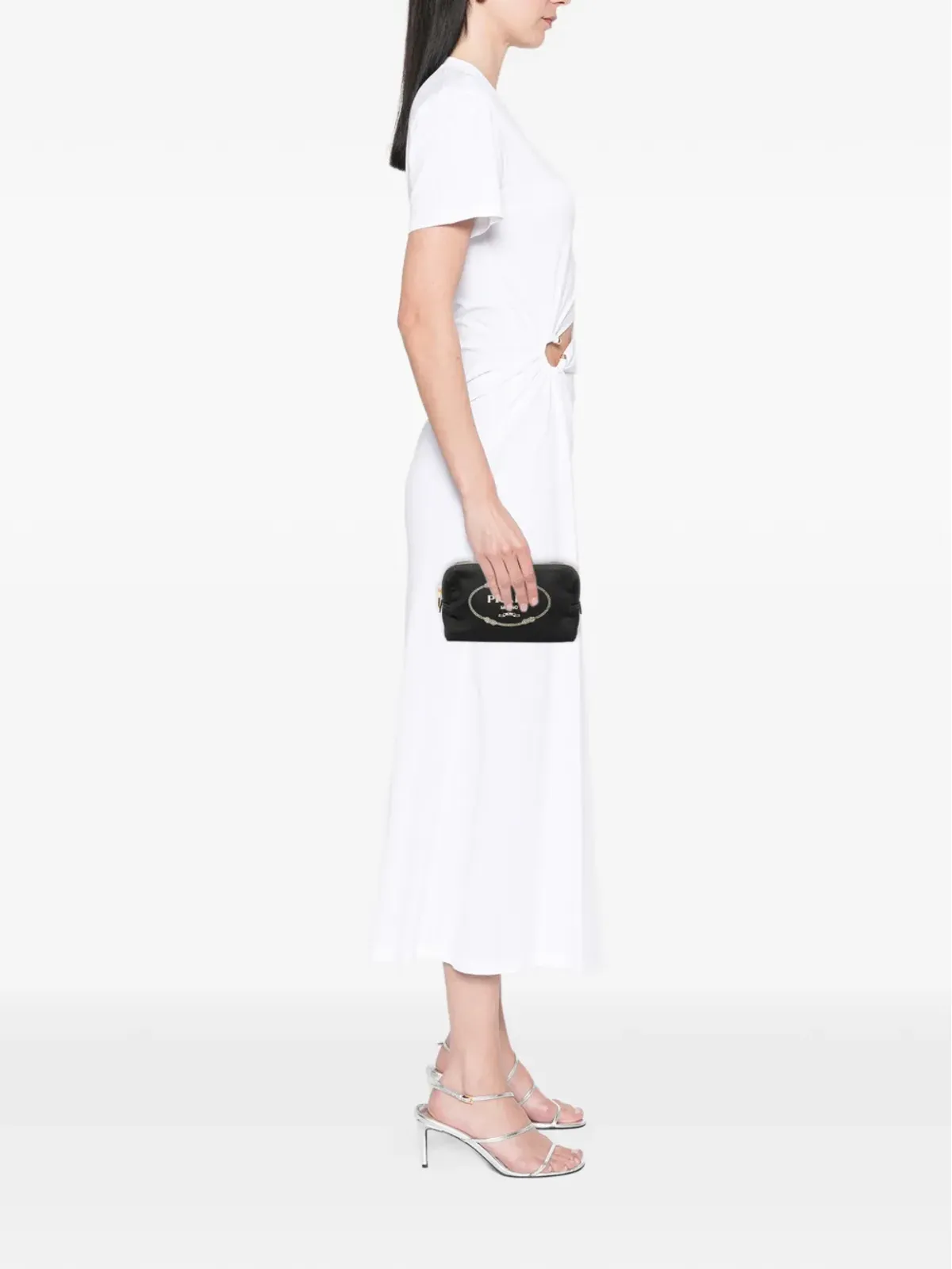Prada ビンテージ Canapa ロゴ ポーチ ブラック - 画像2