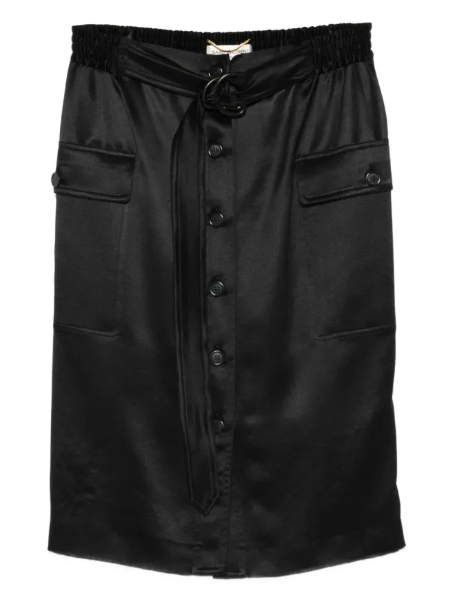 Saint Laurent Saint Laurent ボタン留めベルト付きミニスカートの商品画像