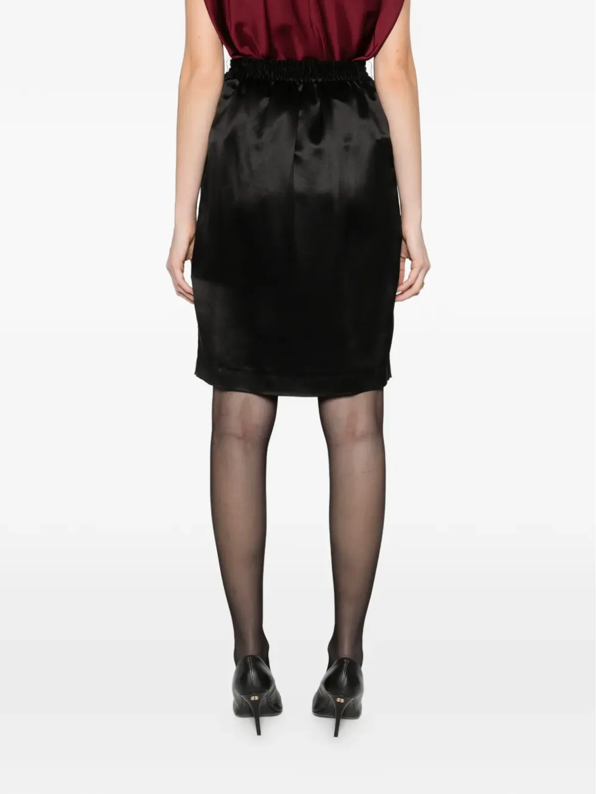 Saint Laurent ボタン留めベルト付きミニスカート - 画像4