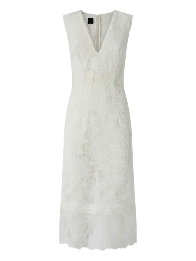 PINKO PINKO レースオーバーレイVネックドレス - Whiteの商品画像
