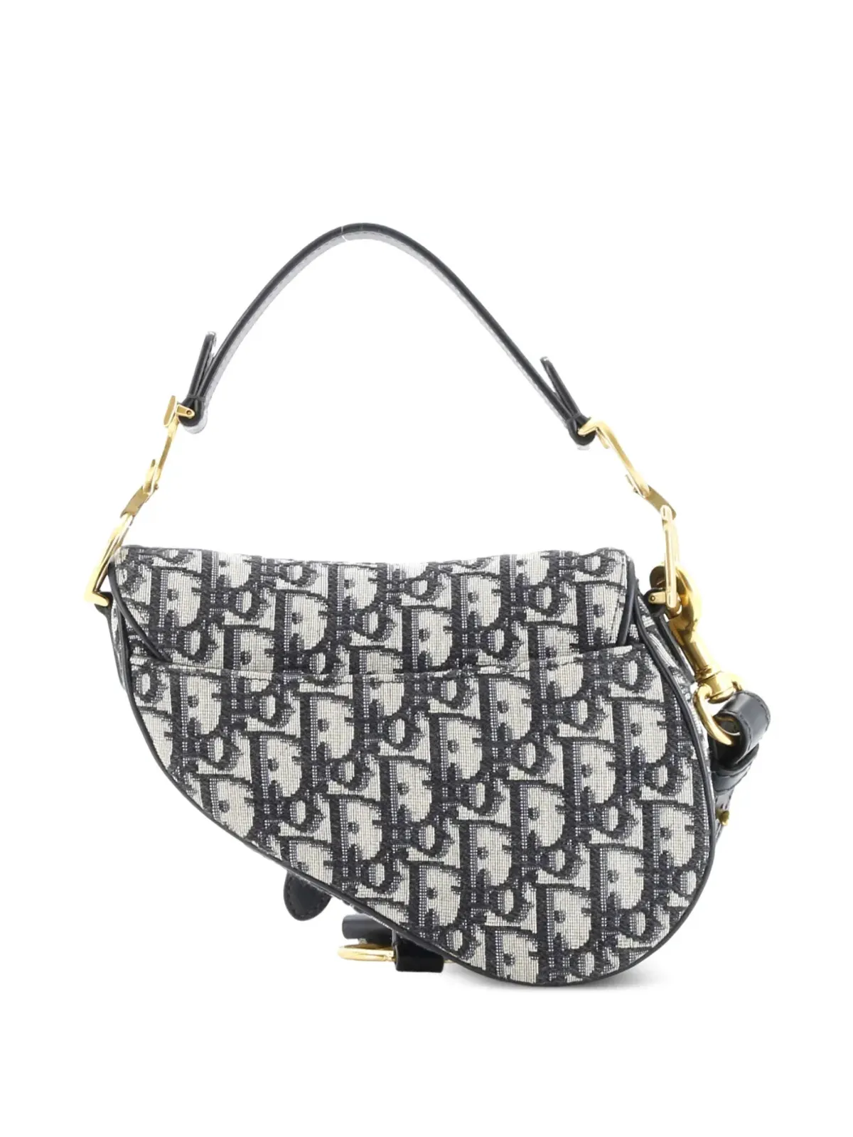 Christian Dior ビンテージ サドルハンドバッグ（ストラップ付き・オブリークキャンバス・ミニショルダーバッグ）- ブルー - 画像2