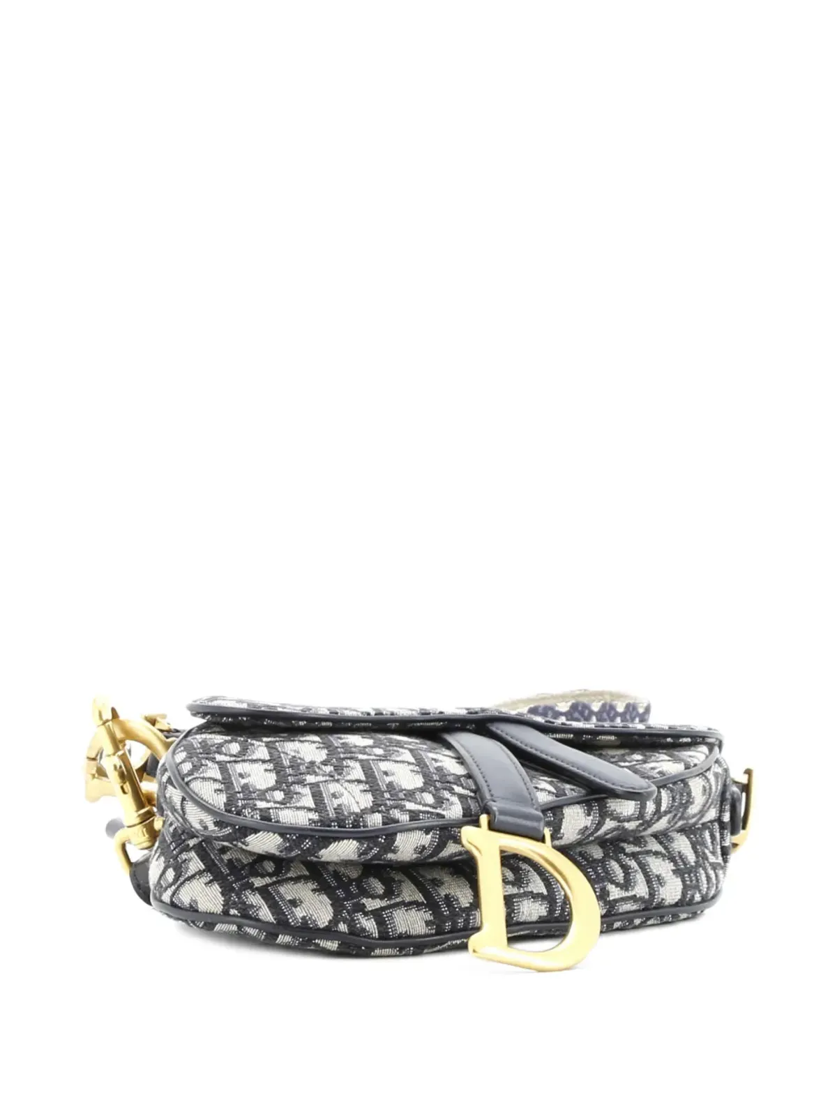 Christian Dior ビンテージ サドルハンドバッグ（ストラップ付き・オブリークキャンバス・ミニショルダーバッグ）- ブルー - 画像3