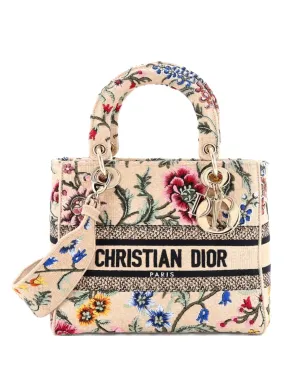 Christian Dior Pre-Owned レディ D-Lite バッグ エンブロイダード ラフィア ミディアム・サッチェル - ニュートラルカラー - サムネイル1