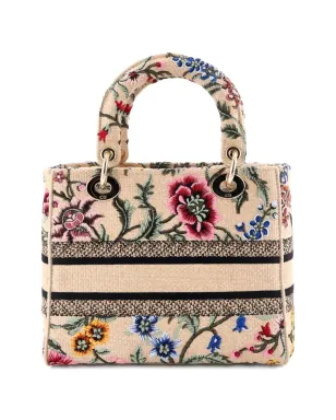Christian Dior Pre-Owned レディ D-Lite バッグ エンブロイダード ラフィア ミディアム・サッチェル - ニュートラルカラー - サムネイル2