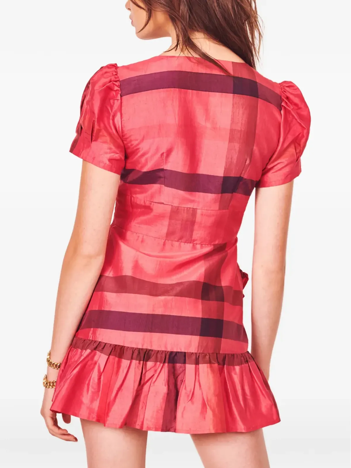 LoveShackFancy Bea plaidチェック柄フリルドレス - 画像3