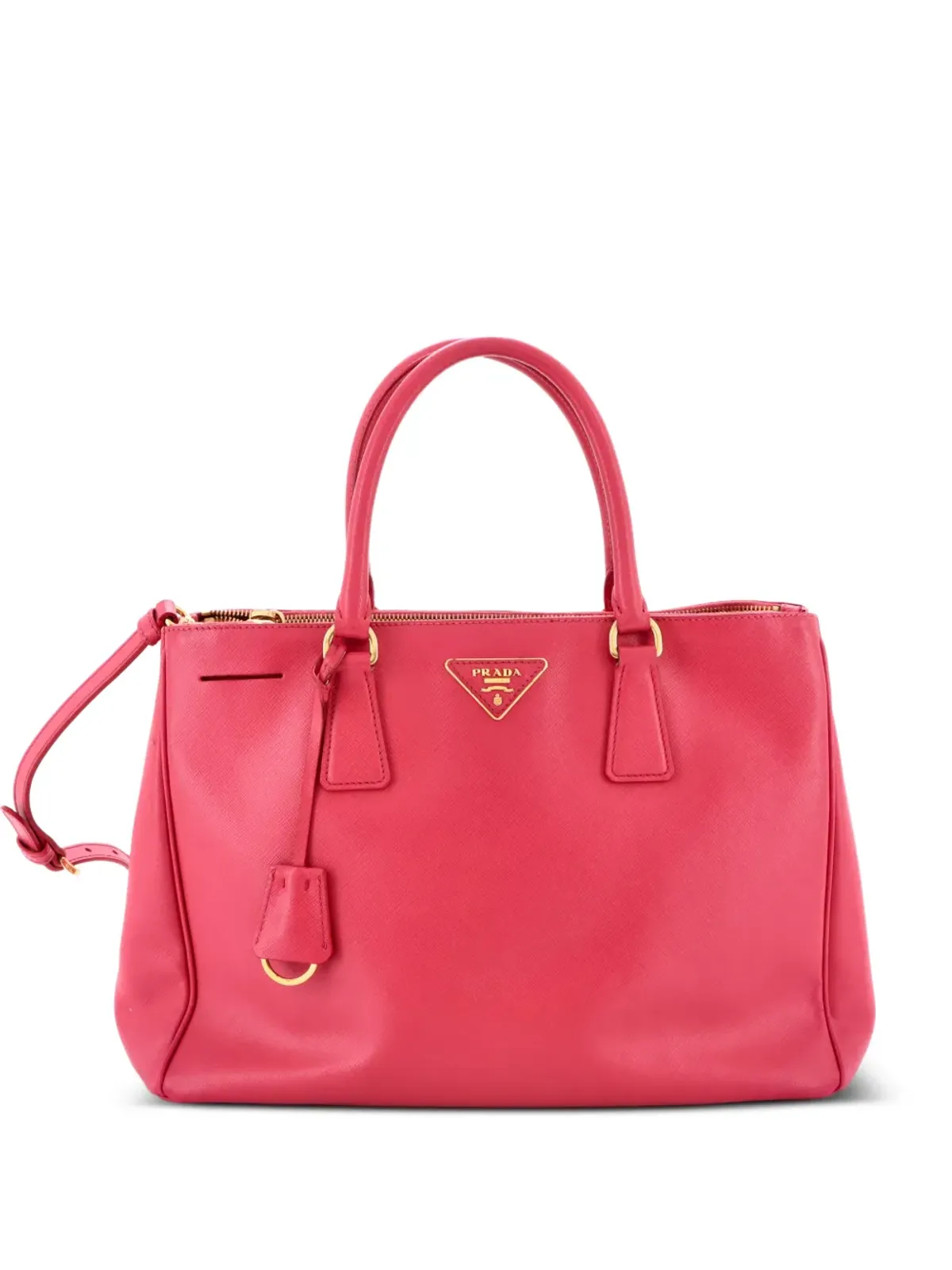 Prada ビンテージ ダブルジップ ラックス サフィアーノレザー ミディアム トートバッグ - ピンク - 画像1