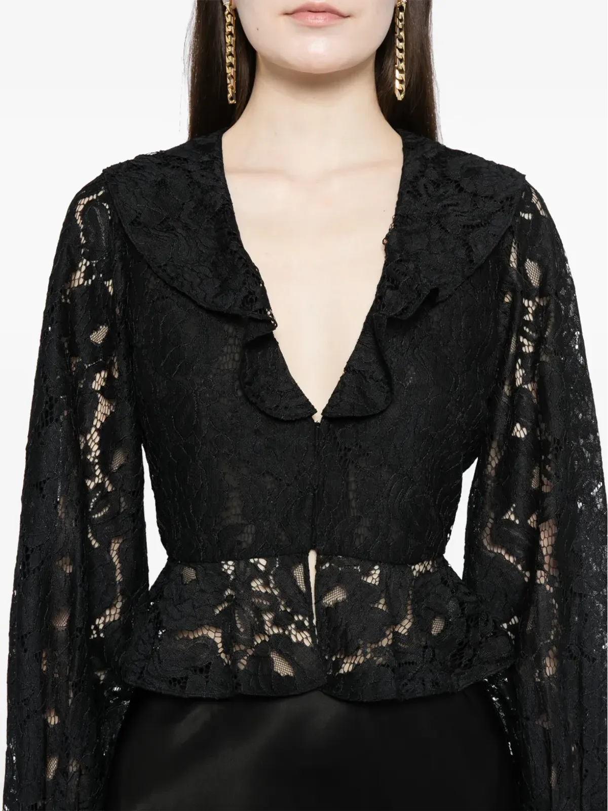 Cynthia Rowley Vネック レース ブラウス - 画像5