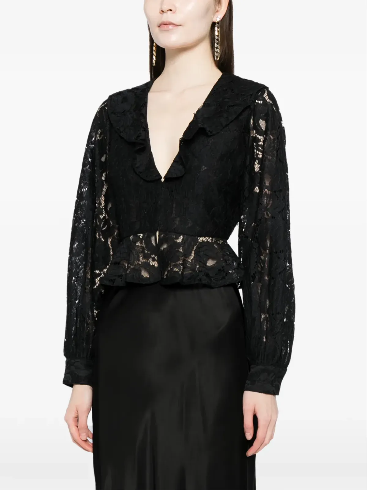 Cynthia Rowley Vネック レース ブラウス - 画像3