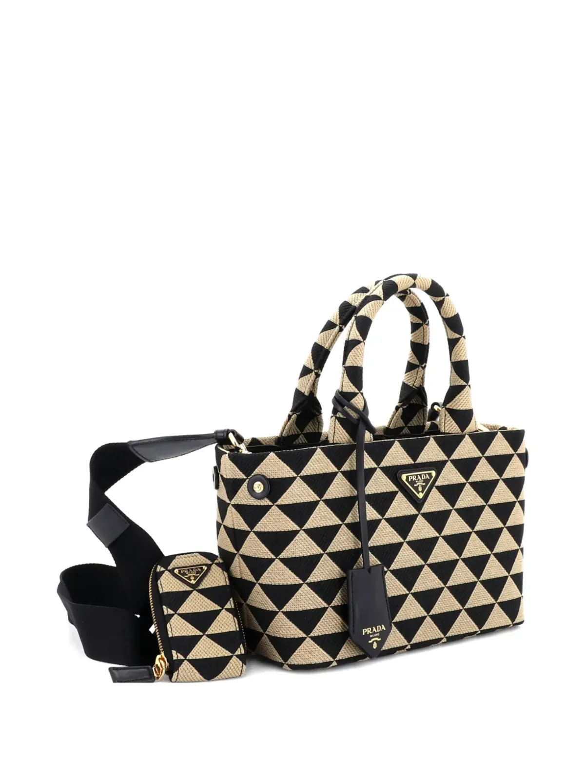 Prada ビンテージ Symbole Jacquard ミニトートバッグ - ブラック - 画像5