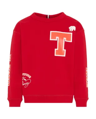 Tommy Hilfiger Junior ロングスリーブ ラウンドネック スウェットシャツ - レッド - サムネイル1
