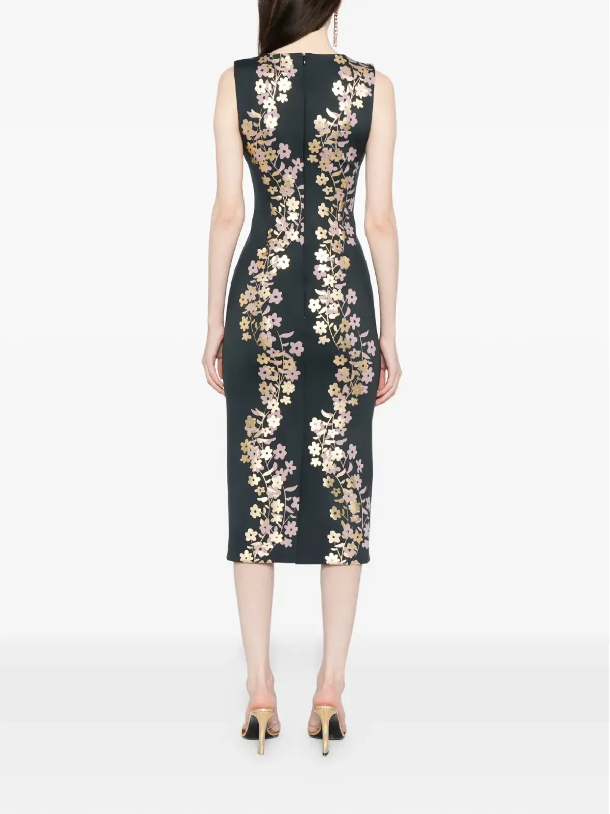 Cynthia Rowley 花柄プリント ノースリーブ ミディドレス - 画像4