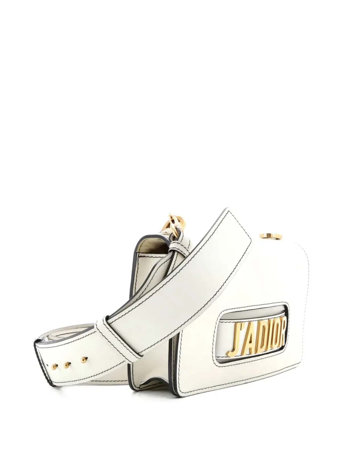 Christian Dior ビンテージ J'Adior フラップバッグ レザー ストラップ付き ミディアム ショルダーバッグ - ホワイト - 画像3