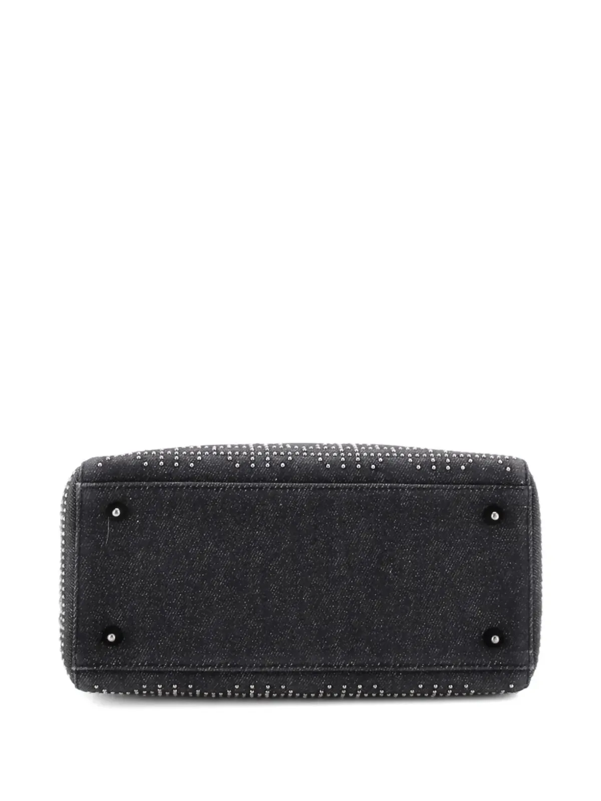 Christian Dior ビンテージ レディディオール バッグ カナージュ スタッズ デニム ミディアム サッチェル - グレー - 画像4