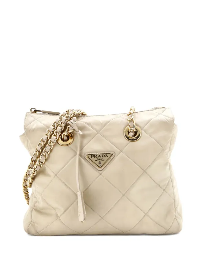 Prada Pre-Owned Prada ビンテージ リエディション1995 チェーンキルト レネイロン ミニ トートバッグ - ニュートラル系の商品画像