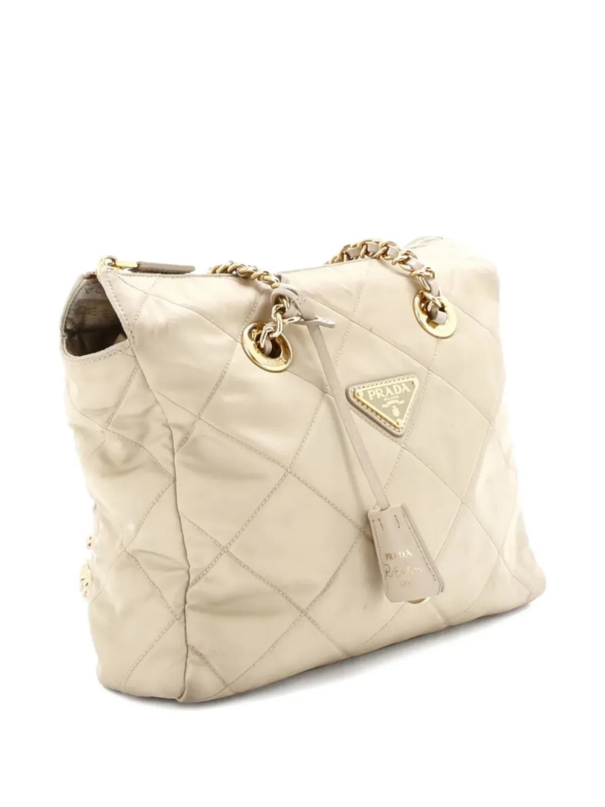 Prada ビンテージ リエディション1995 チェーンキルト レネイロン ミニ トートバッグ - ニュートラル系 - 画像3