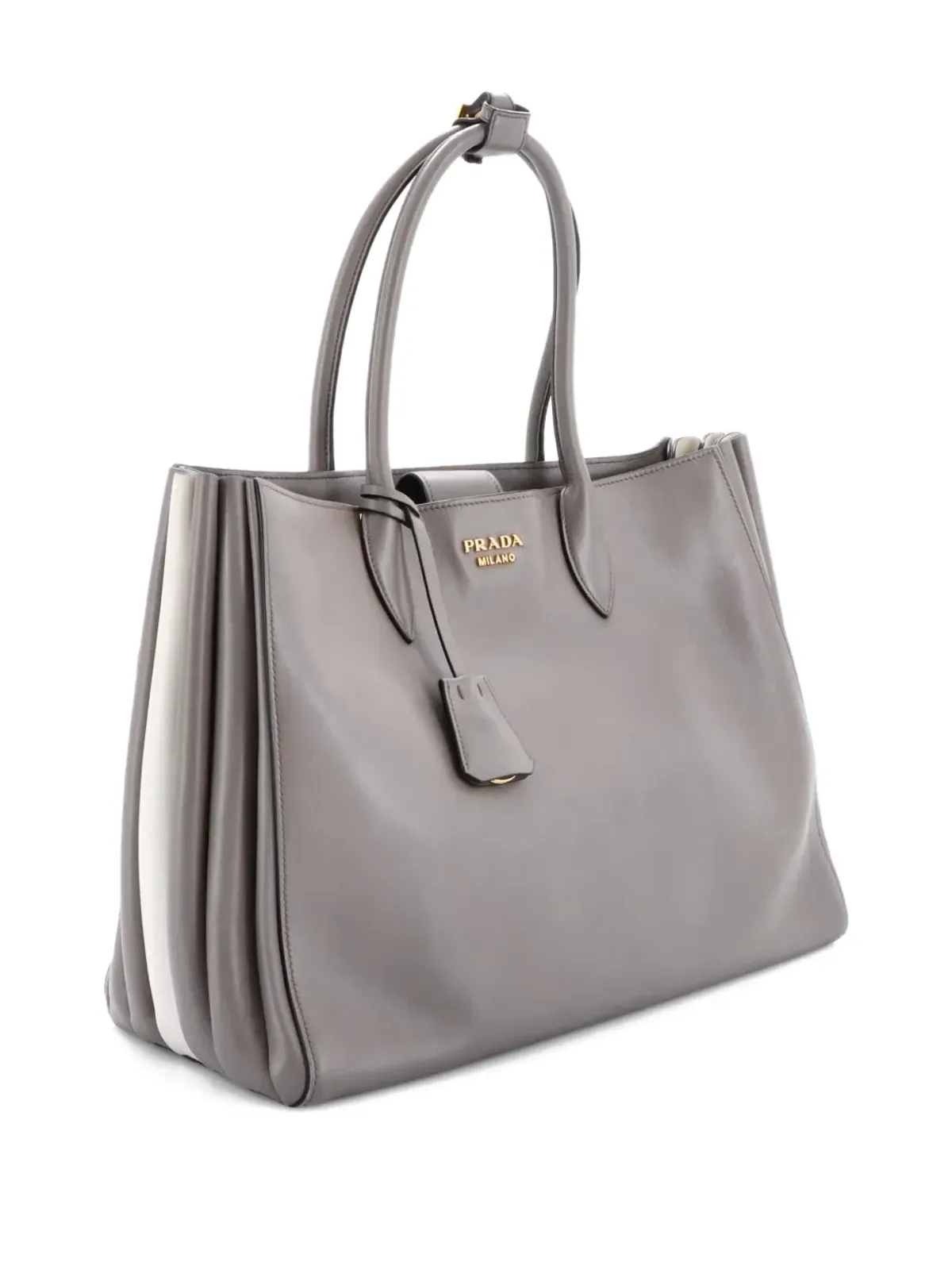 Prada ビンテージ Soft Bibliotheque City Calfskin Large トートバッグ - Neutrals - 画像3