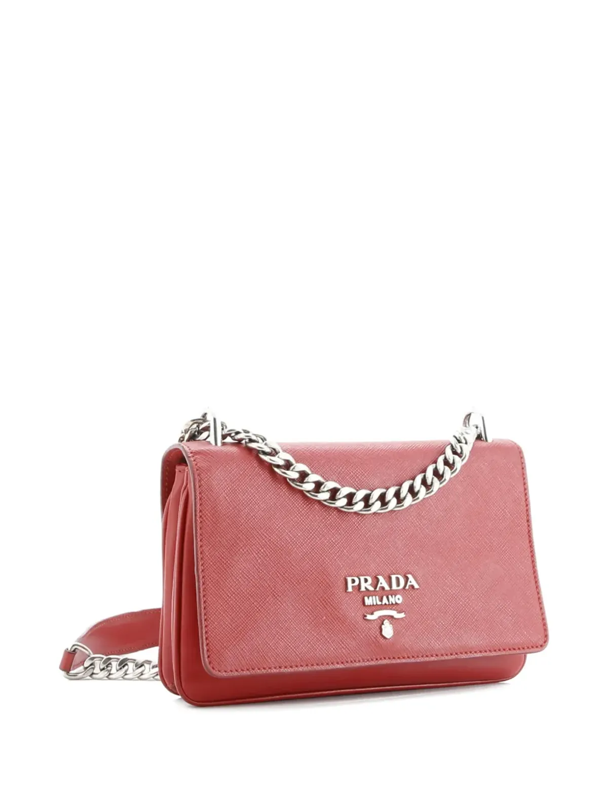 Prada ビンテージ チェーンフラップ・サフィアーノとソフトカーフの小型クロスボディバッグ - 画像3