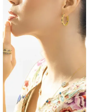 Tanya Farah 18K イエローゴールド サファイア フープピアス - サムネイル2