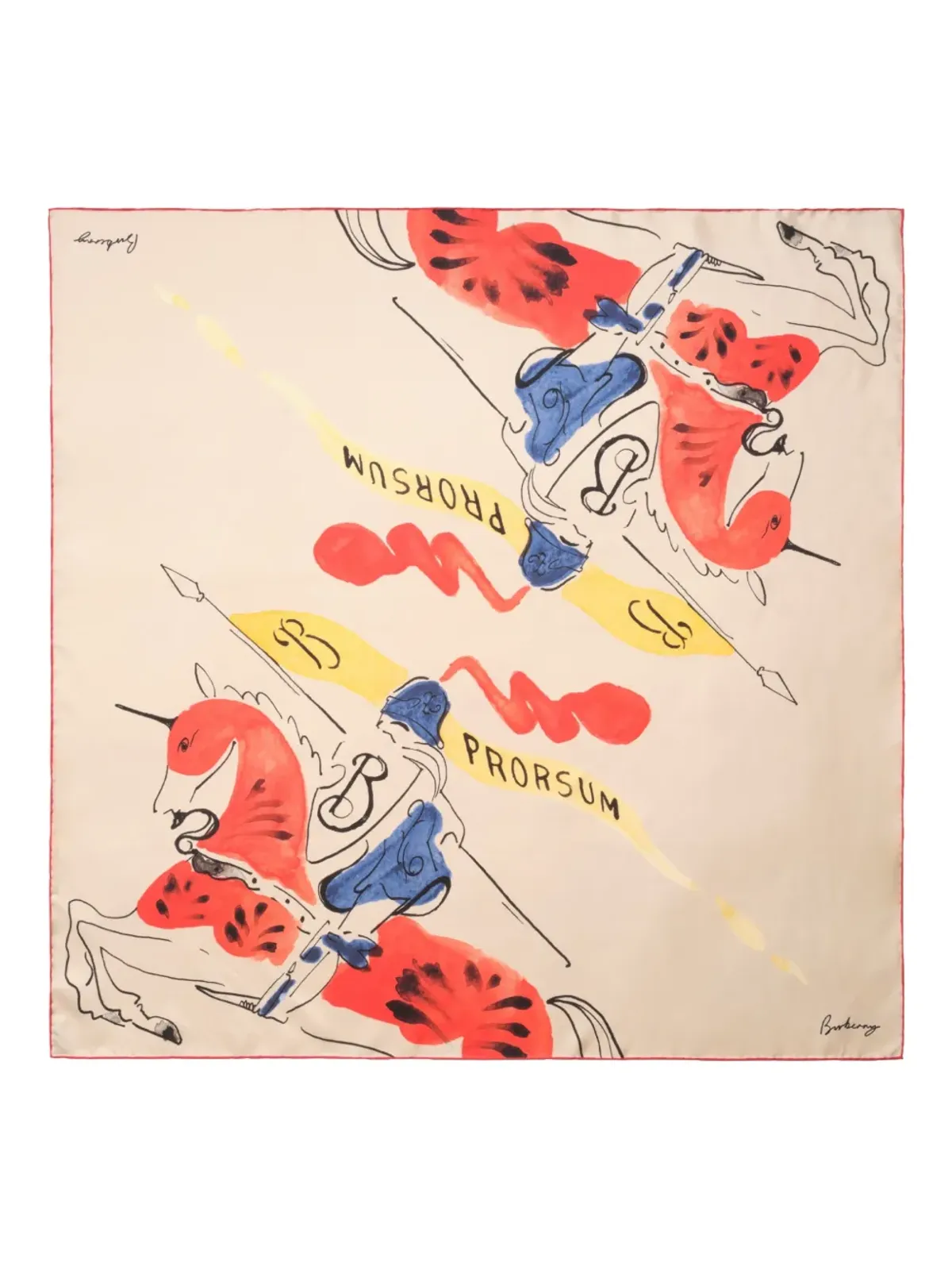 Burberry エクエストリアンナイト シルクスカーフ - 画像1