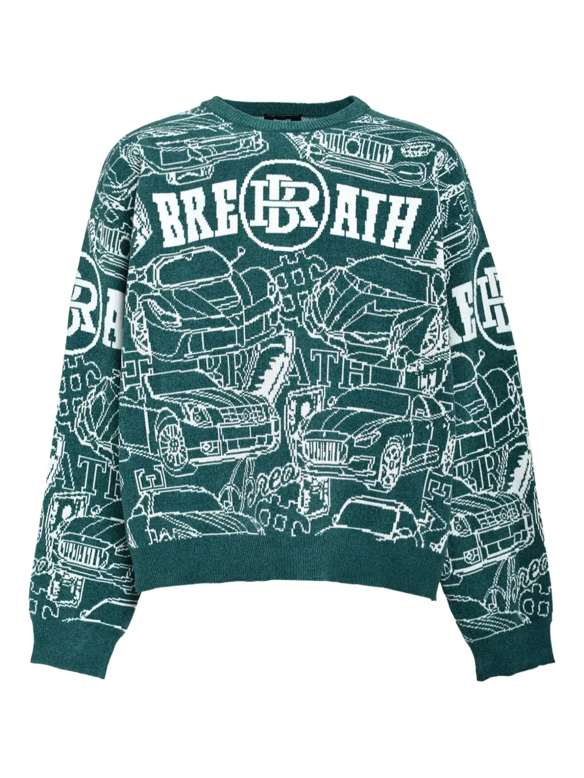 BREATH logo-embellishment sweater - Green - 画像1