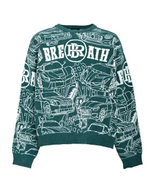 BREATH logo-embellishment sweater - Green - サムネイル1