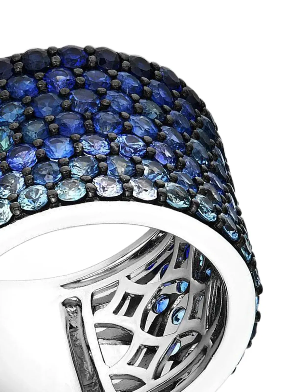 Ruchi New York 18K white gold Ombre Cigar sapphire ring - Silver - 画像2